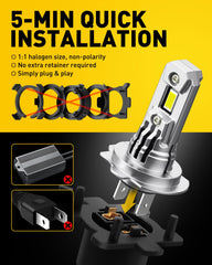 AUXITO H7 installed in headlight demonstrating brighter road view