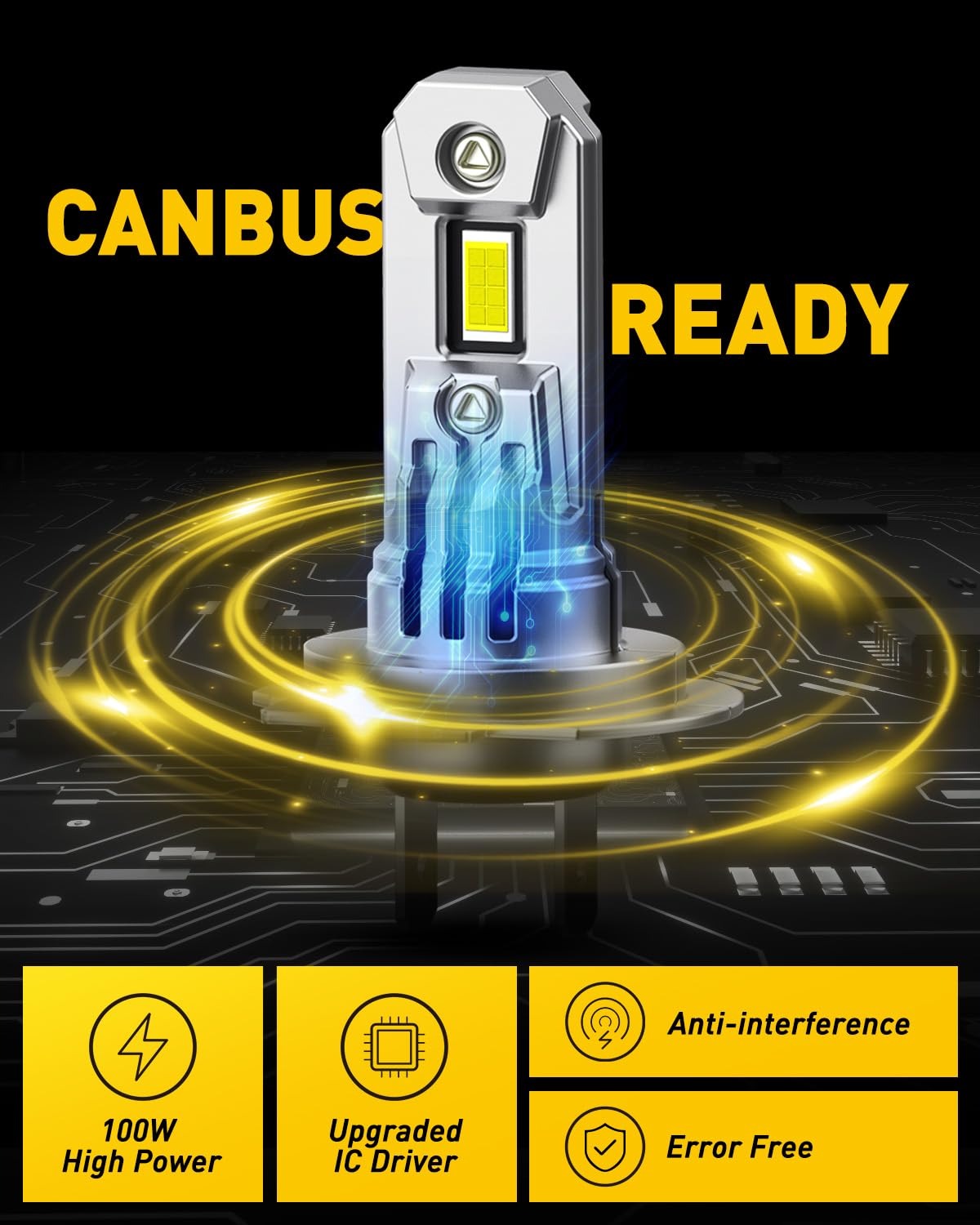 AUXITO H7 in car during night drive showing improved visibility
