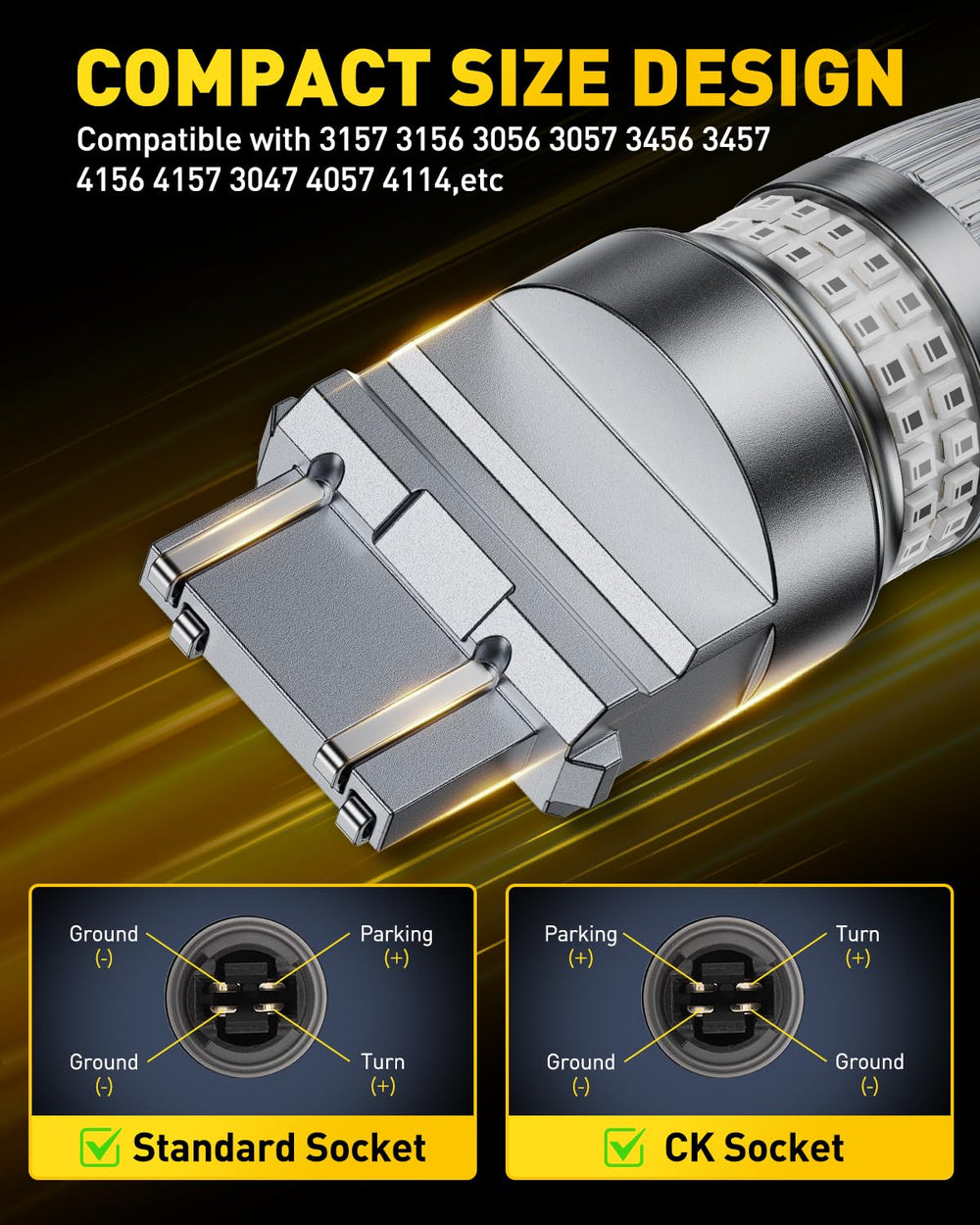 AUXITO bulb installed in vehicle tail light demonstrating improved brake visibility