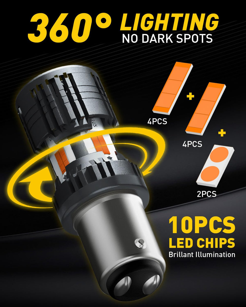 AUXITO product label and socket list illustrating wide BAY15D compatibility