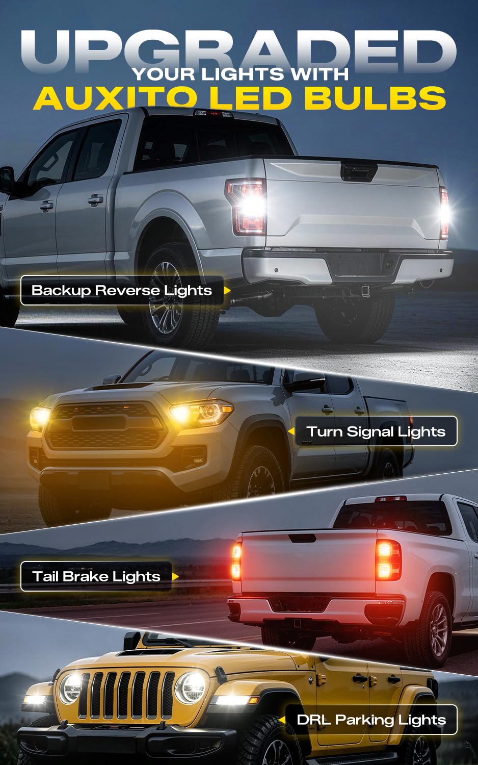 AUXITO 102 SMD LED array detail showing high output and uniform light