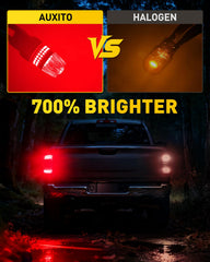 AUXITO lens detail highlighting optical projector for reduced glare and clear signals