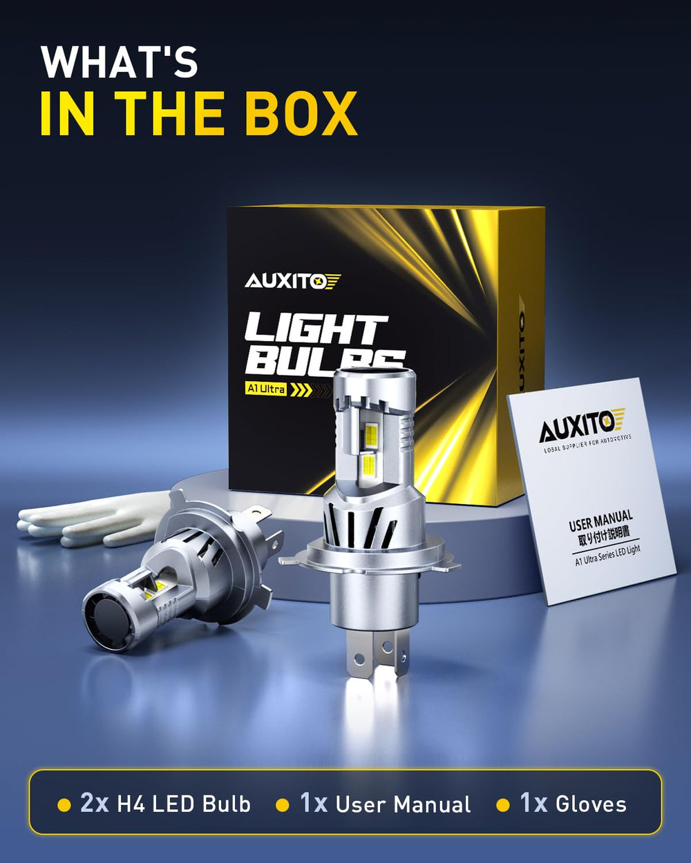 AUXITO in a nighttime driving scene improving visibility and safety