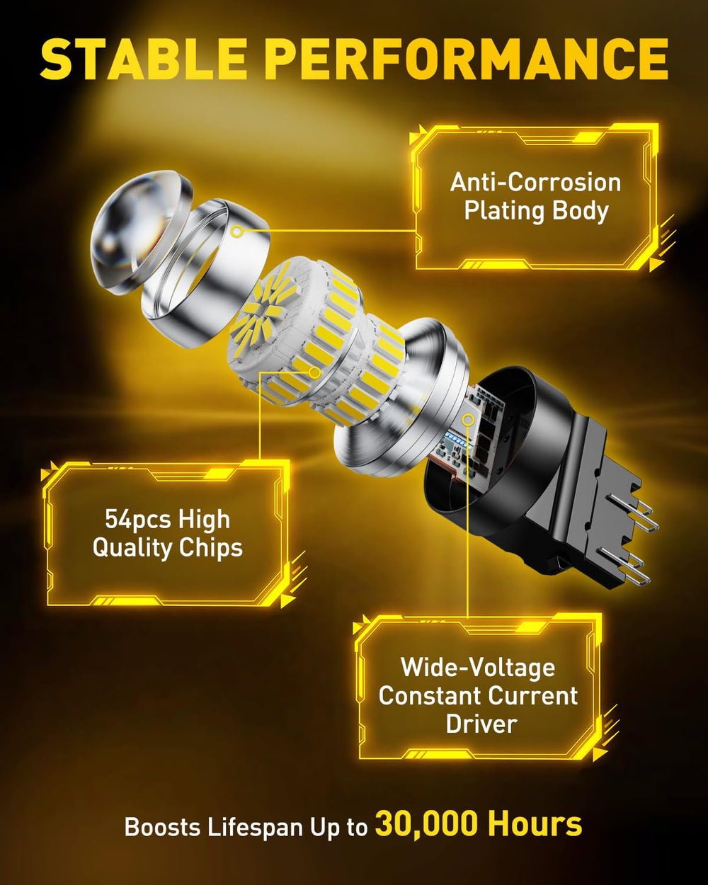 AUXITO retail packaging with two bulbs ready for quick replacement