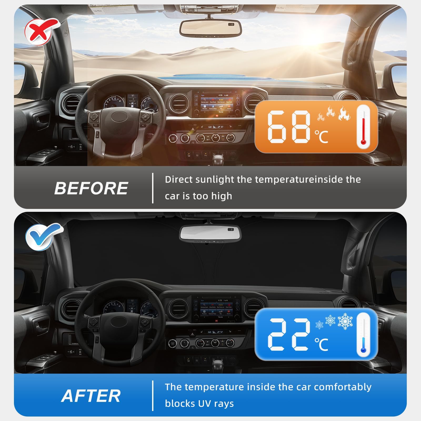 AuyNeas next to steering wheel illustrating size and custom fit benefit