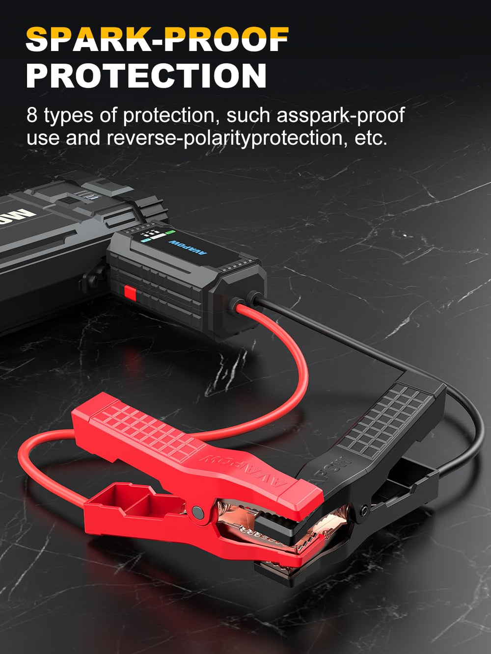 AVAPOW next to hand showing compact size and easy storage
