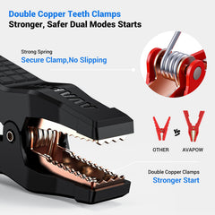 AVAPOW side ports showing PD 30W fast charge and USB outputs to power devices