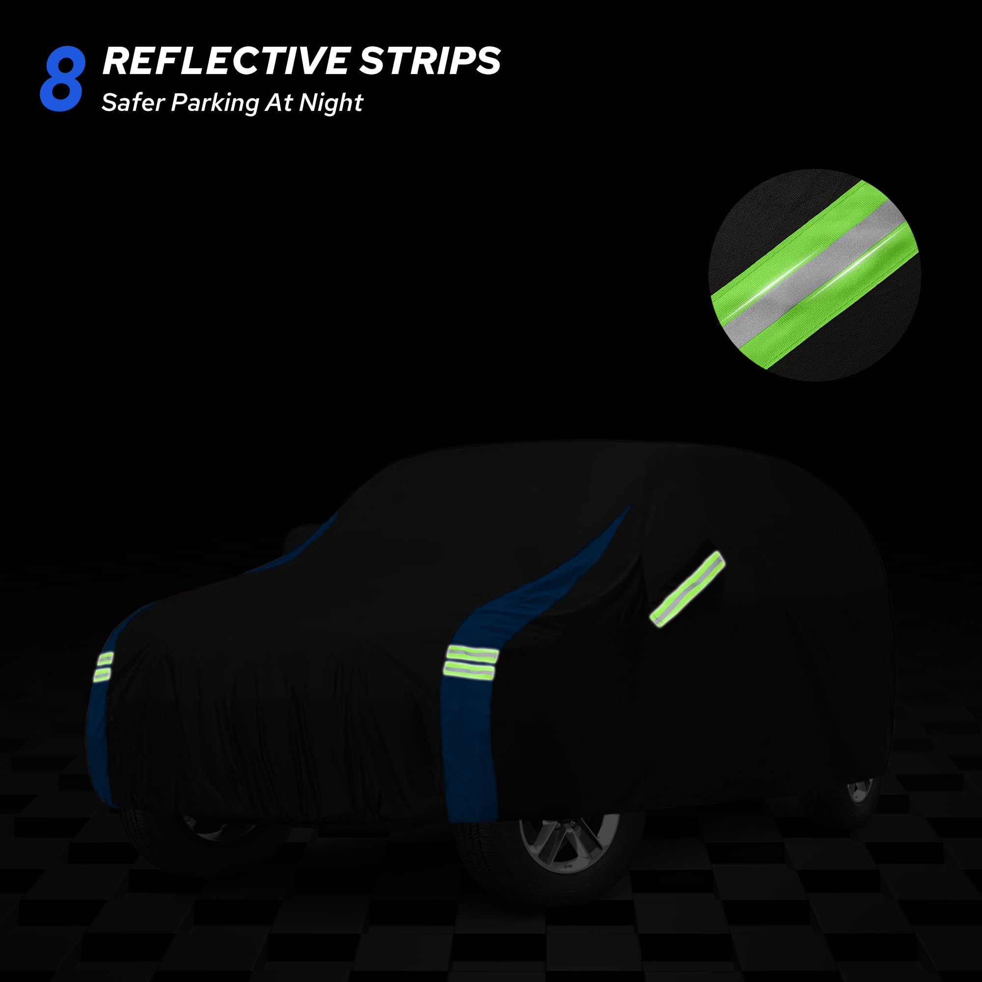 Avecrew cover next to SUV wheel demonstrating fit and scale benefit