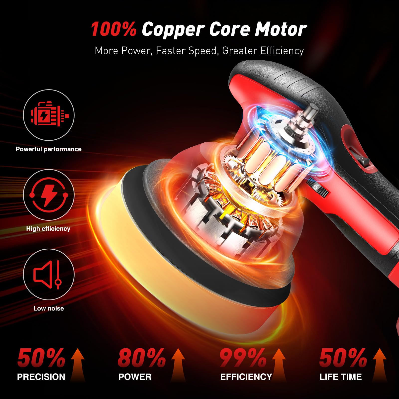 Avhrit motor vent and housing detail highlighting durable copper motor performance