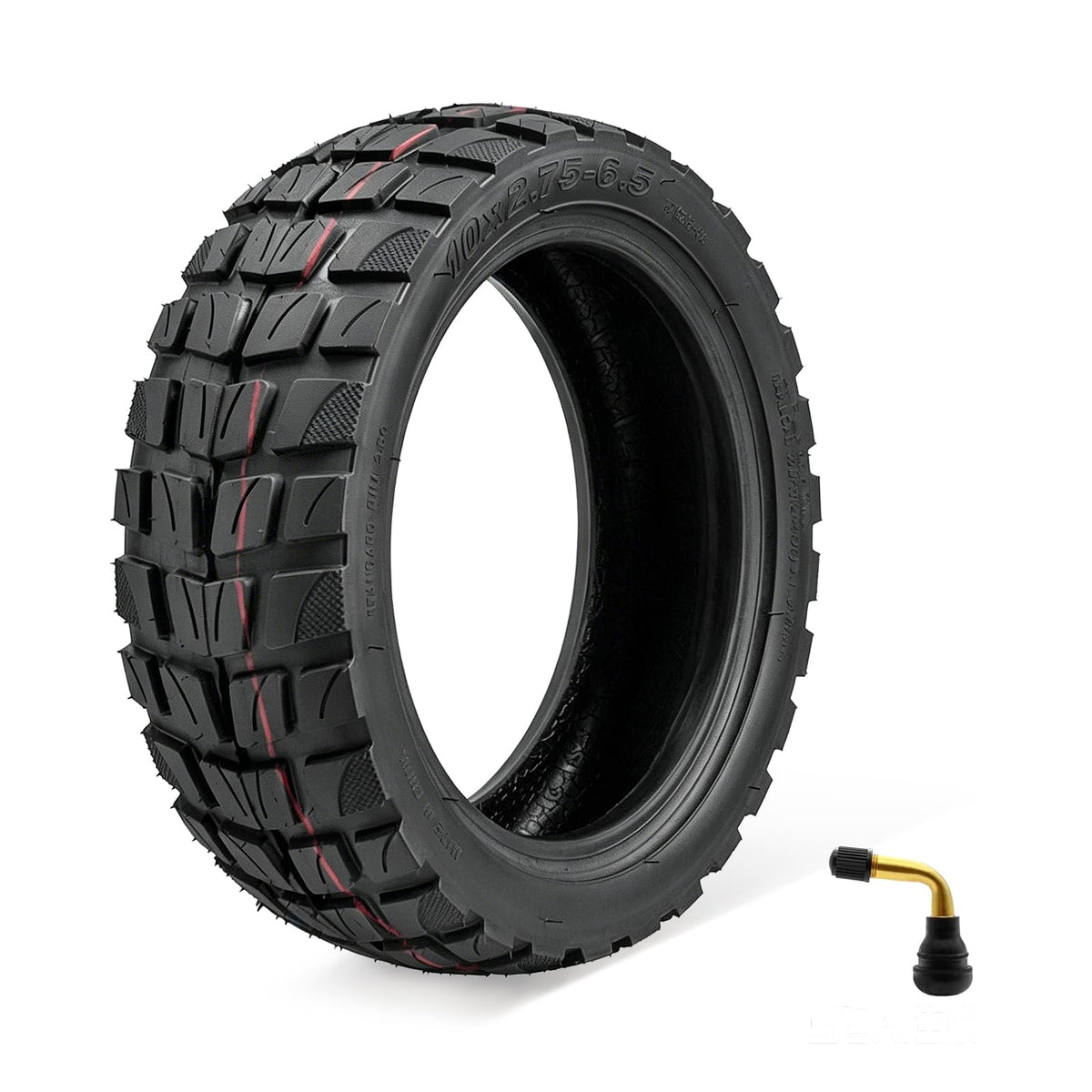 AVOKIN front view of 10x2.75-6.5 tire showing profile and fit benefits
