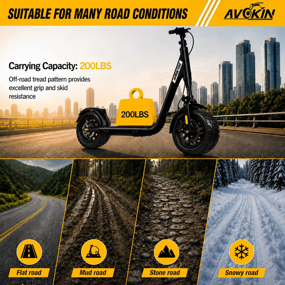 AVOKIN tire mounted on 6.5" rim showing correct fit and scale benefit