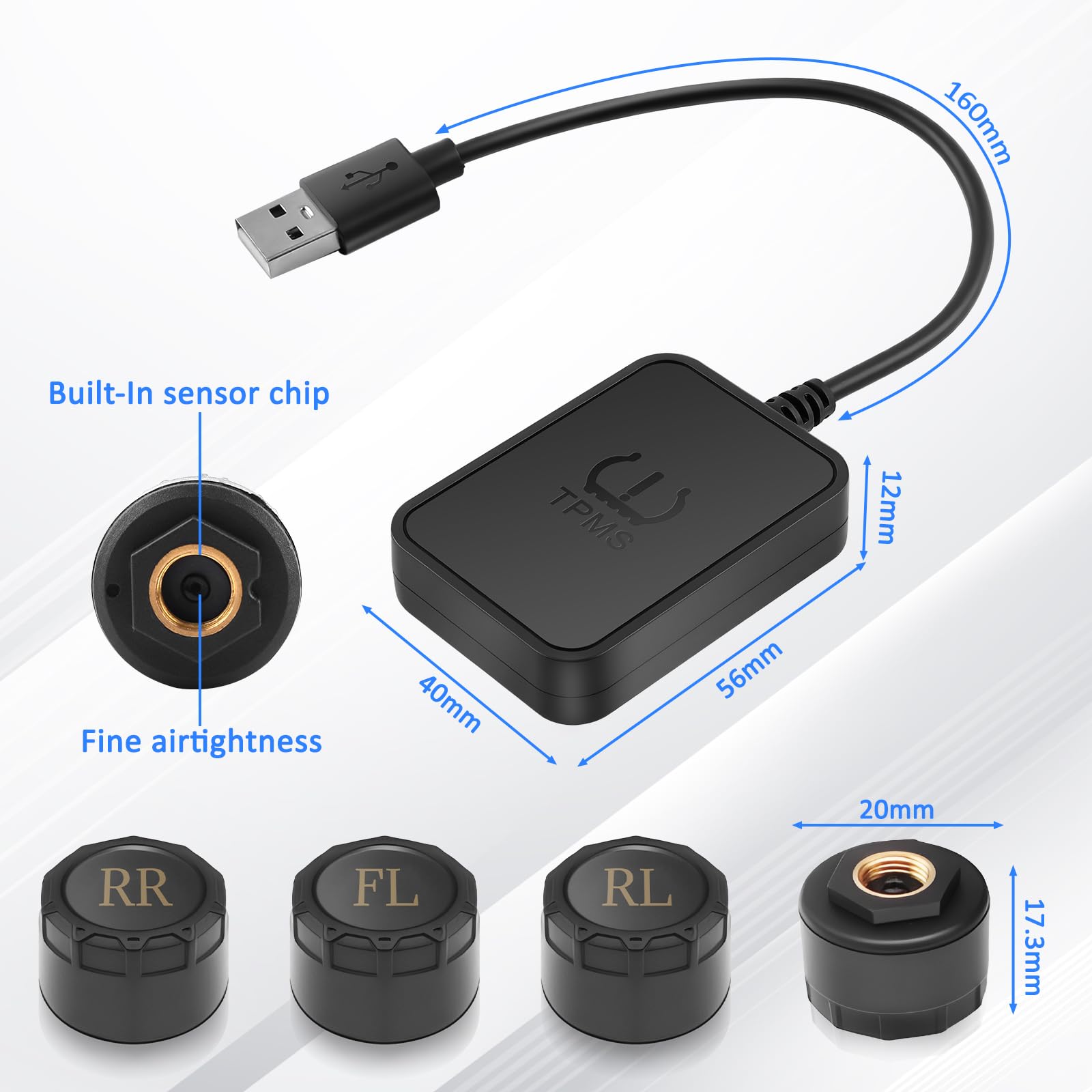 Avutrel sensor next to credit card showing compact size and easy storage advantage