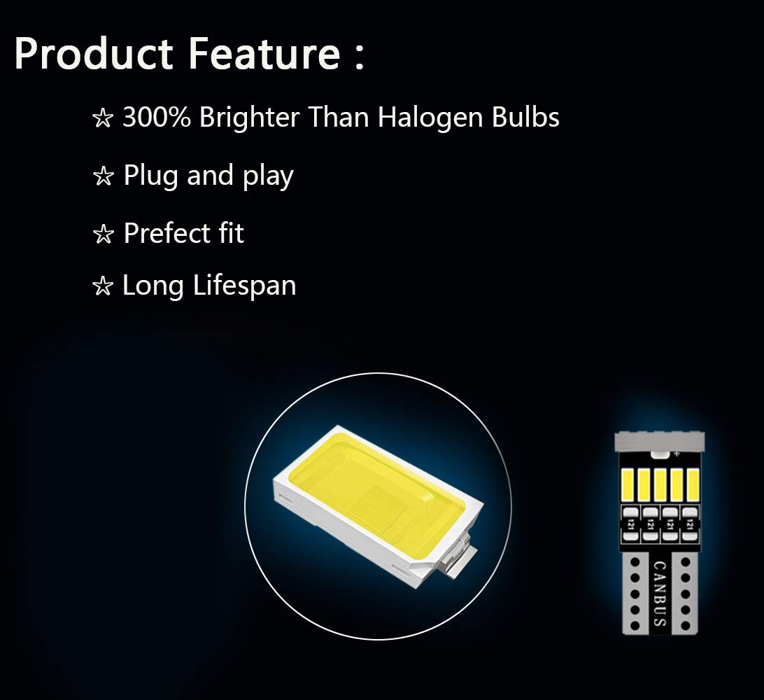 AWALITED bulbs beside glove box showing size comparison and direct-fit benefit