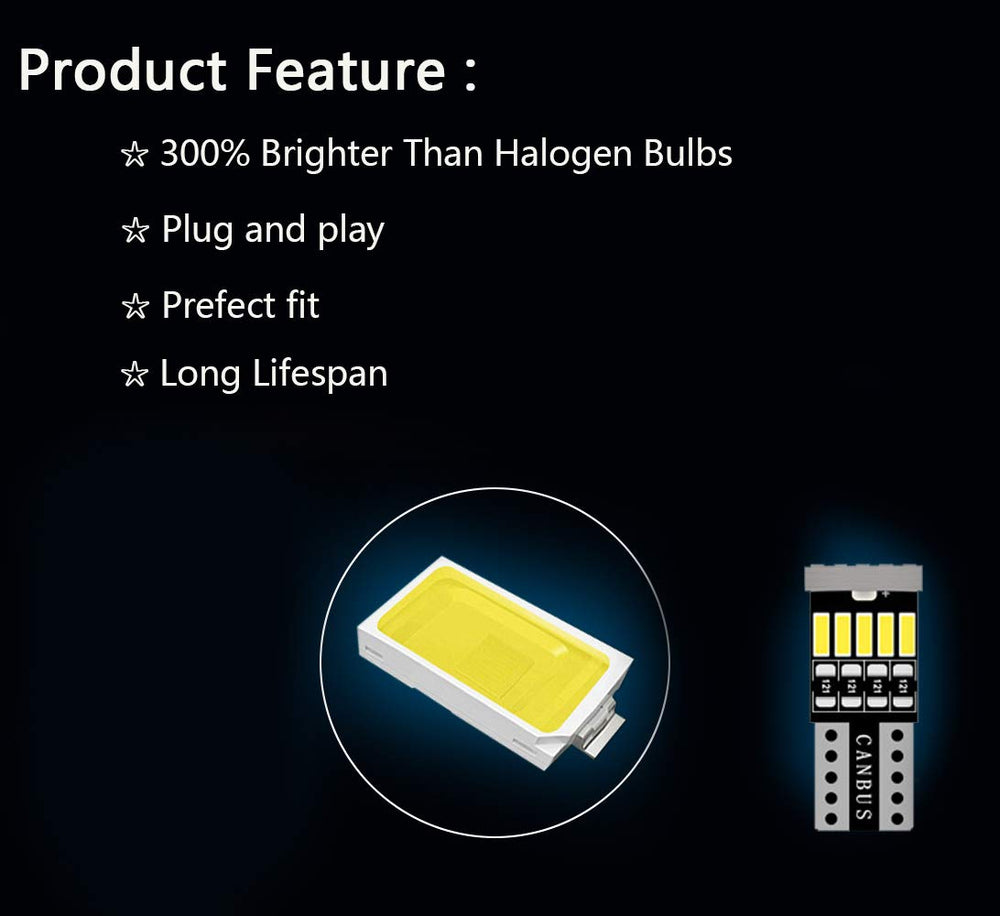 AWALITED bulbs beside glove box showing size comparison and direct-fit benefit