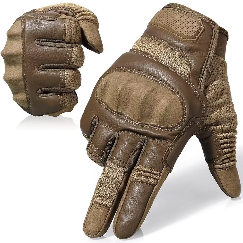 AXBXCX brown gloves front view showing fit and style, comfortable protection