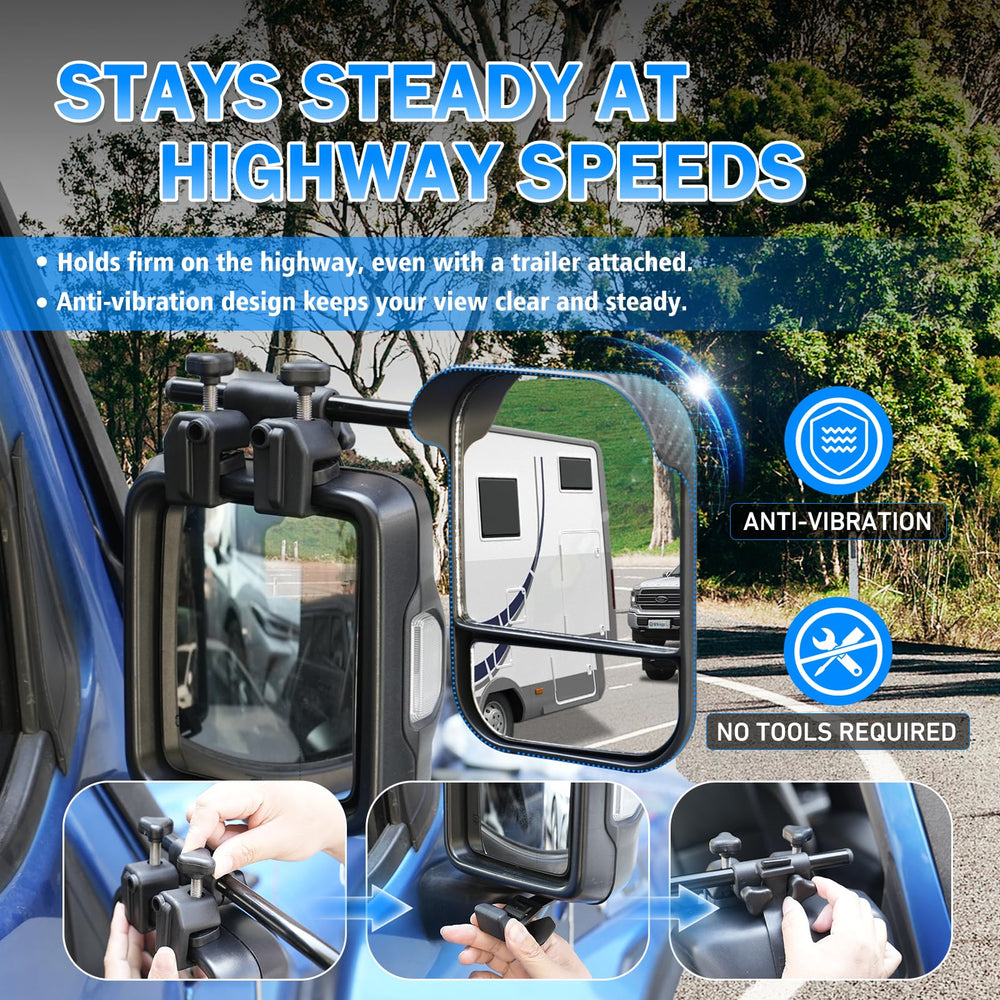 AXIMIRON convex secondary mirror highlighting blind-spot coverage benefit