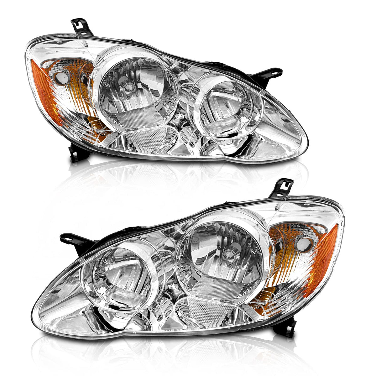 AXLAHA chrome headlights front view showing OE fit and fresh finish