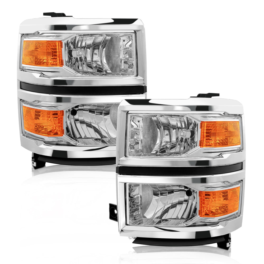 AXLAHA front assembled headlights showing clean fit and style for Silverado