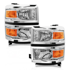 AXLAHA front assembled headlights showing clean fit and style for Silverado