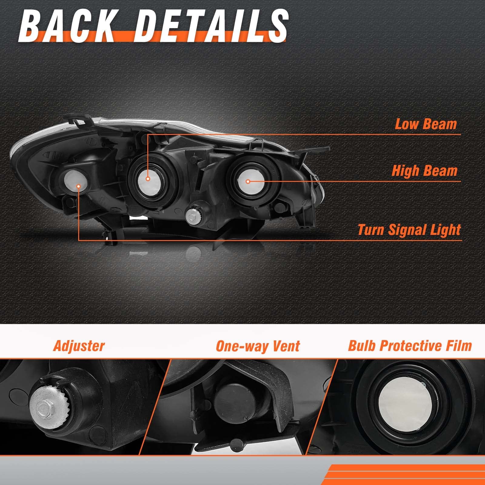AXLAHA headlights installed on Toyota Corolla restoring factory look