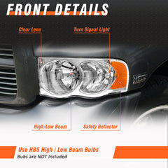 AXLAHA headlight installed on Dodge Ram front illustrating direct-fit replacement benefit