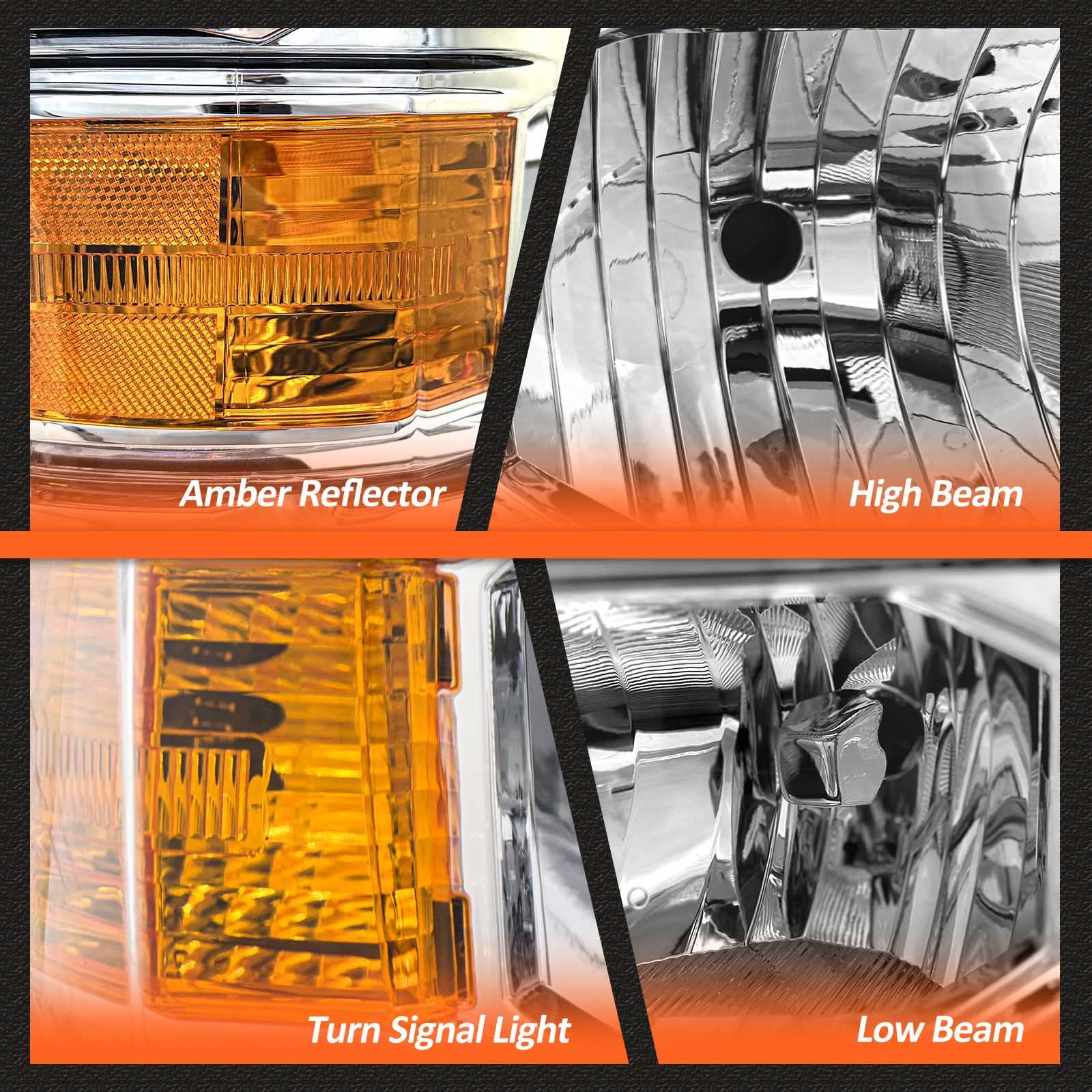 AXLAHA headlights beside ruler demonstrating exact dimensions for fitment