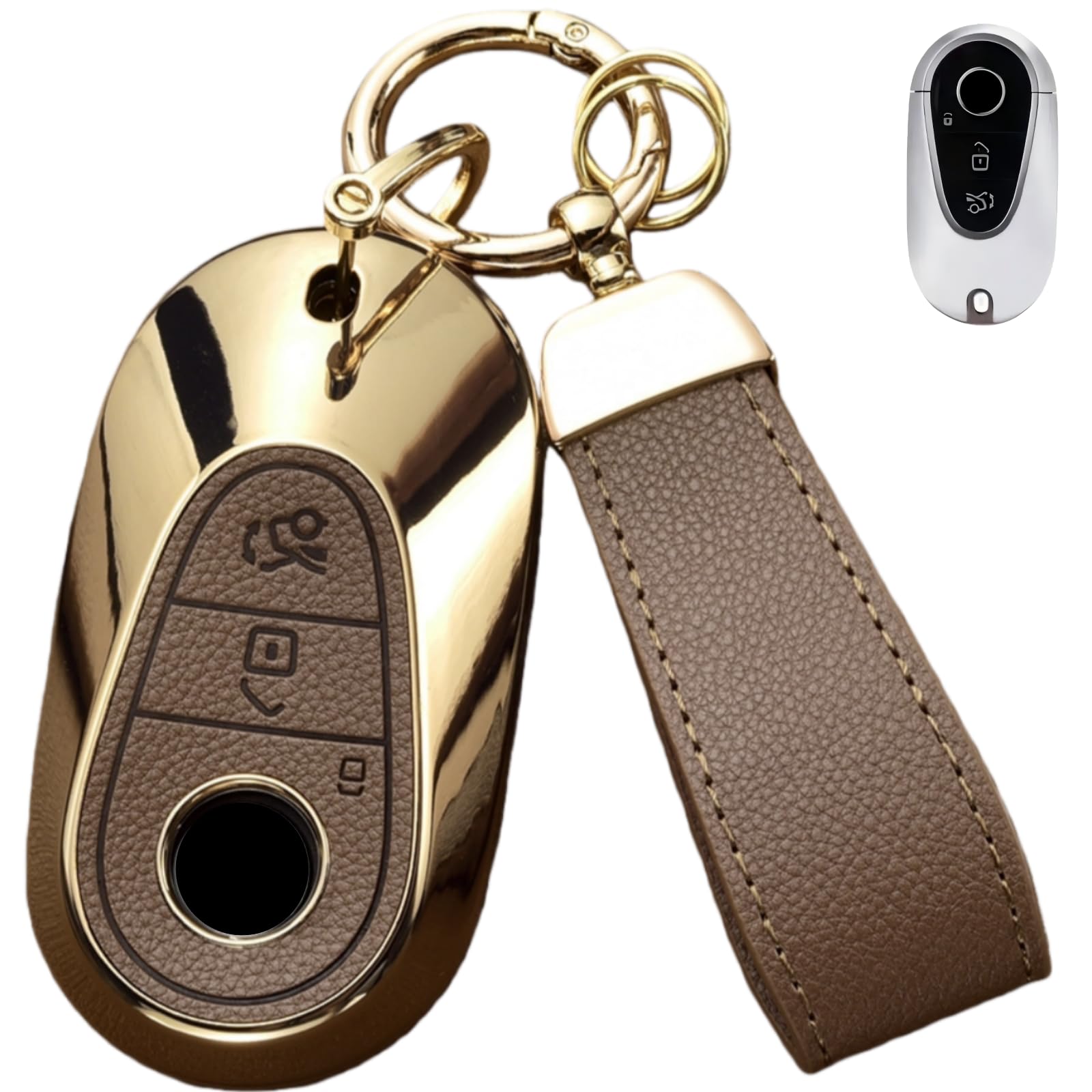 Axtrulix front view showing sleek cover protecting Mercedes key with elegance