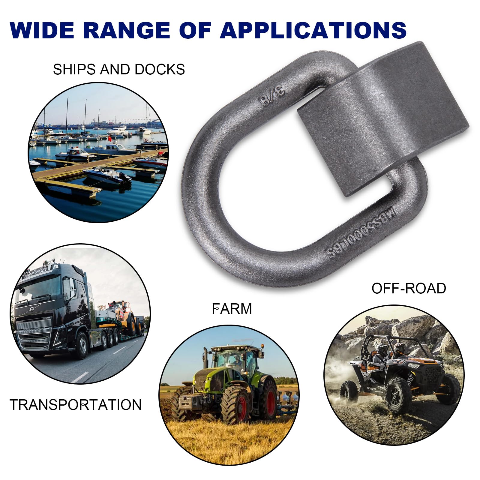 AYMMIC D-ring mounted on trailer flatbed demonstrating secure anchor for cargo