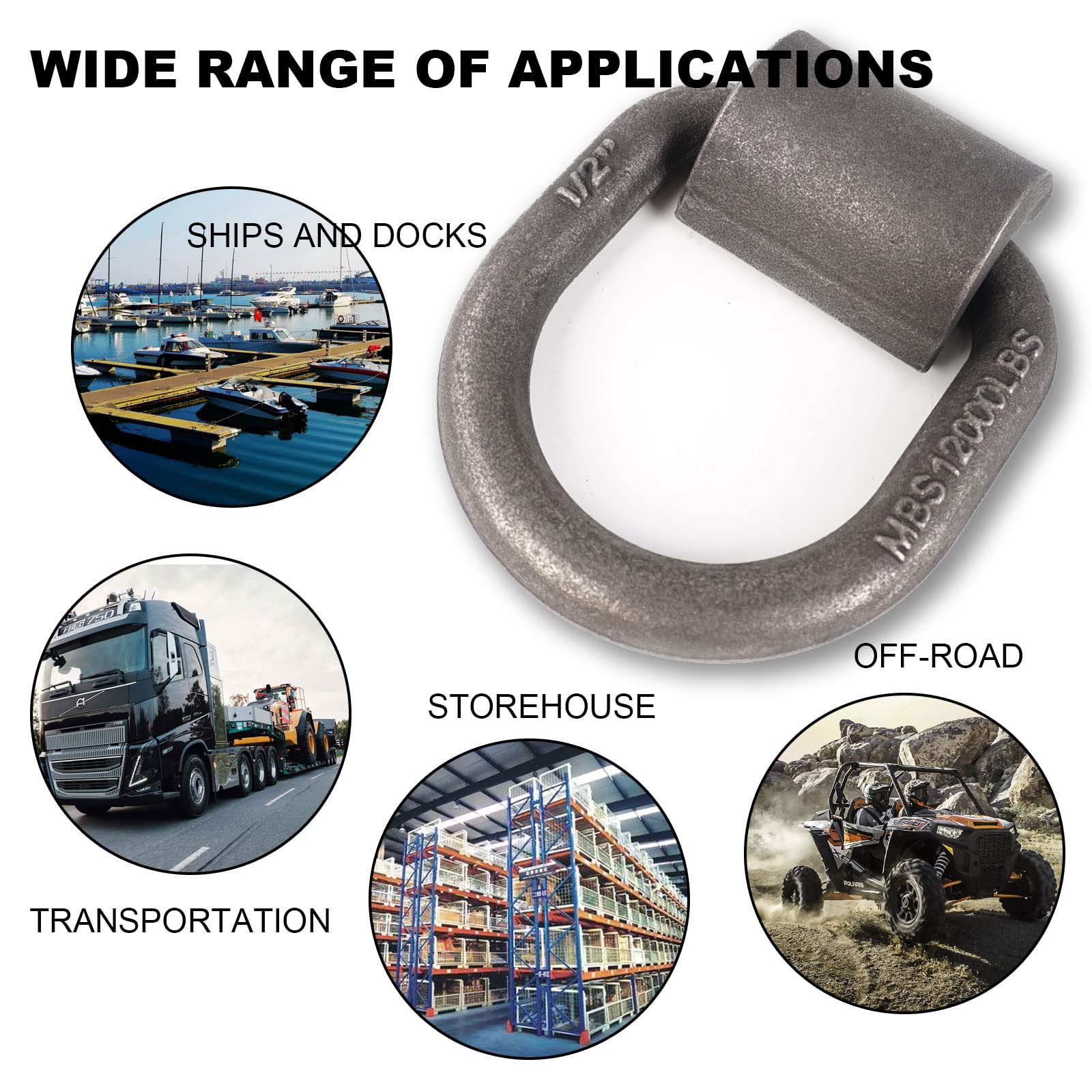AYMMIC D-ring installed on flatbed trailer demonstrating load control