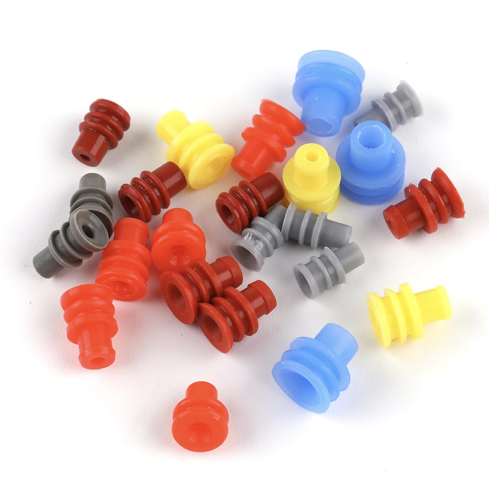 AYZAR silicone wire seals variety top view, protects connectors from moisture