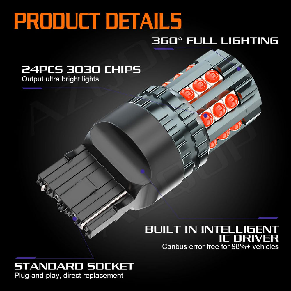 AZQOP close-up of 3030 SMD LEDs highlighting bright red output