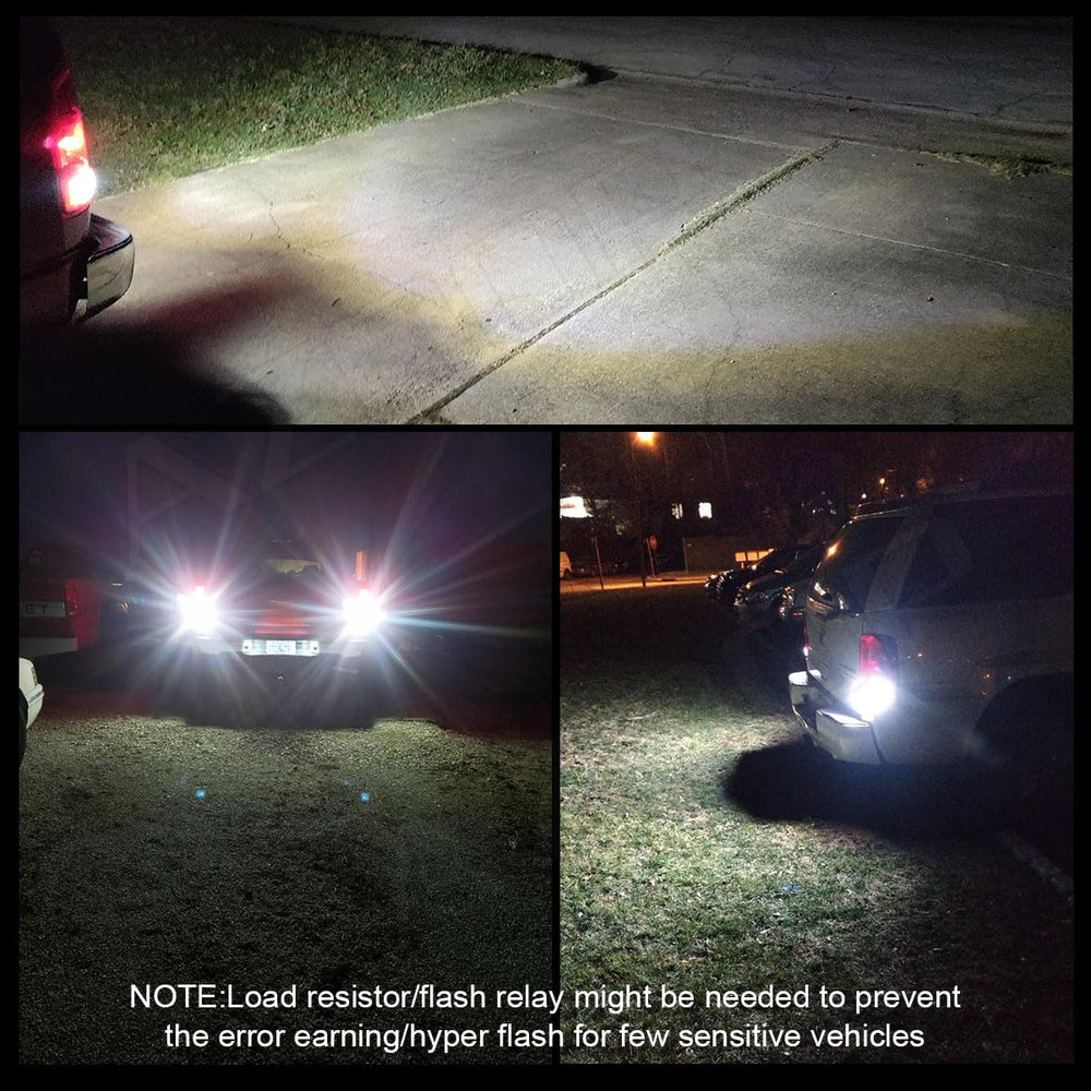 AZQOP night comparison halogen vs LED showing clearer backup view