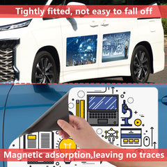 AzReference magnet applied on car door demonstrating adhesive hold and benefit of removable protection