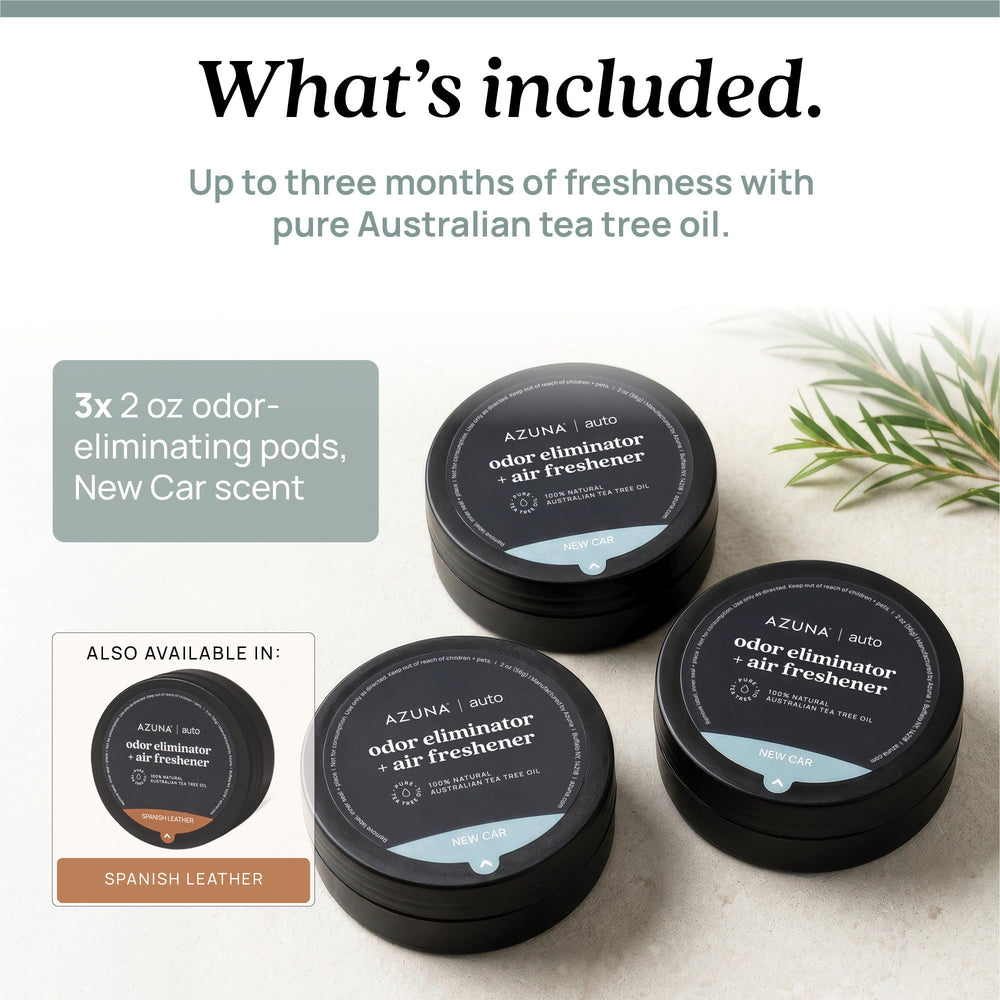 Azuna product label with ingredients list emphasizing natural, chemical-free formula