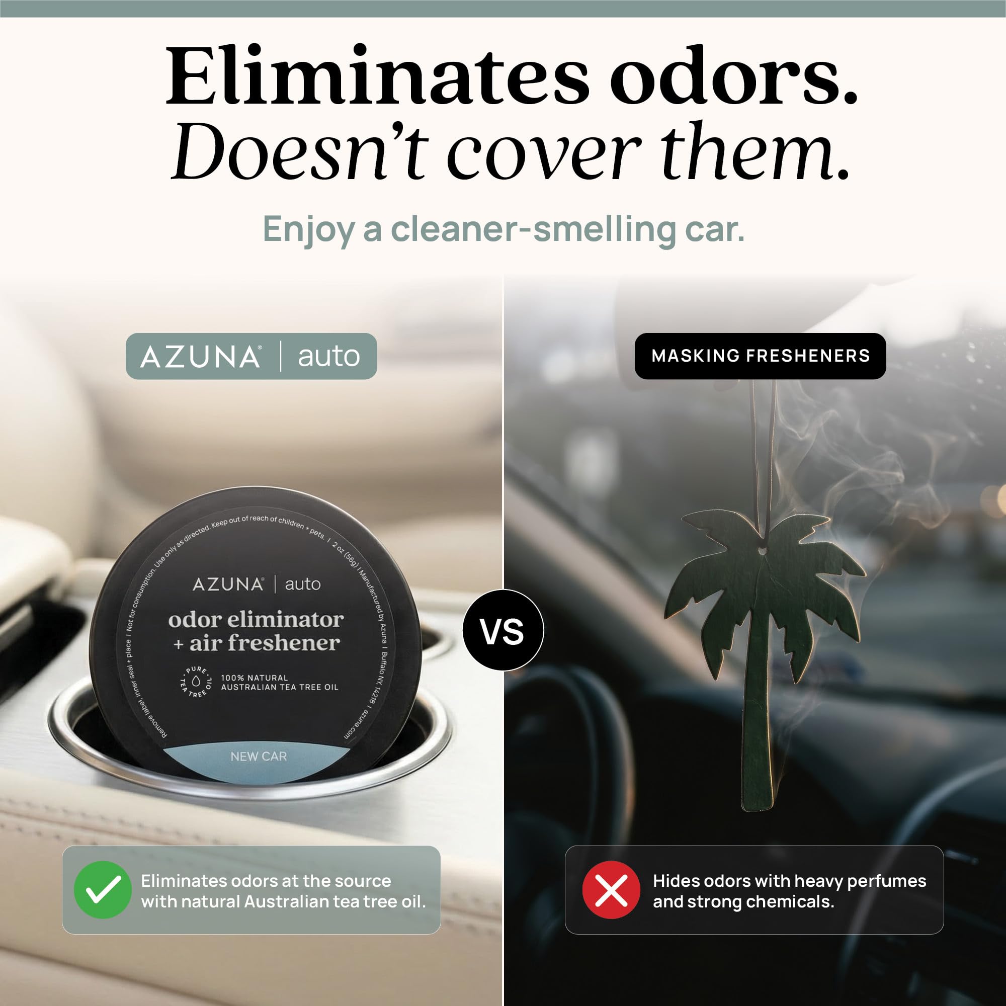 close-up of Azuna pod texture highlighting plant-powered, tea tree formula benefit