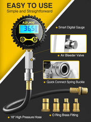 AZUNO bleeder valve detail on side of hose for quick pressure release without disconnecting