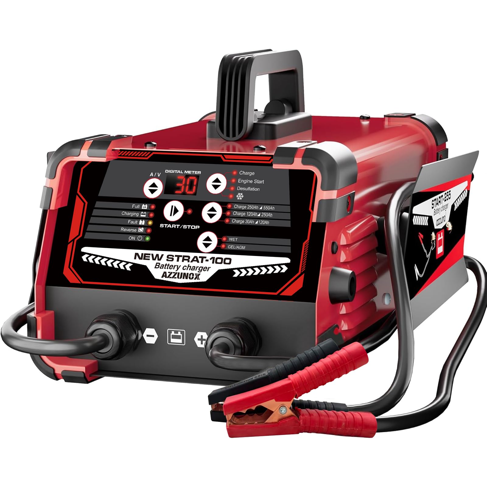 AZZUNOX front panel and display showing modes and benefit fast control