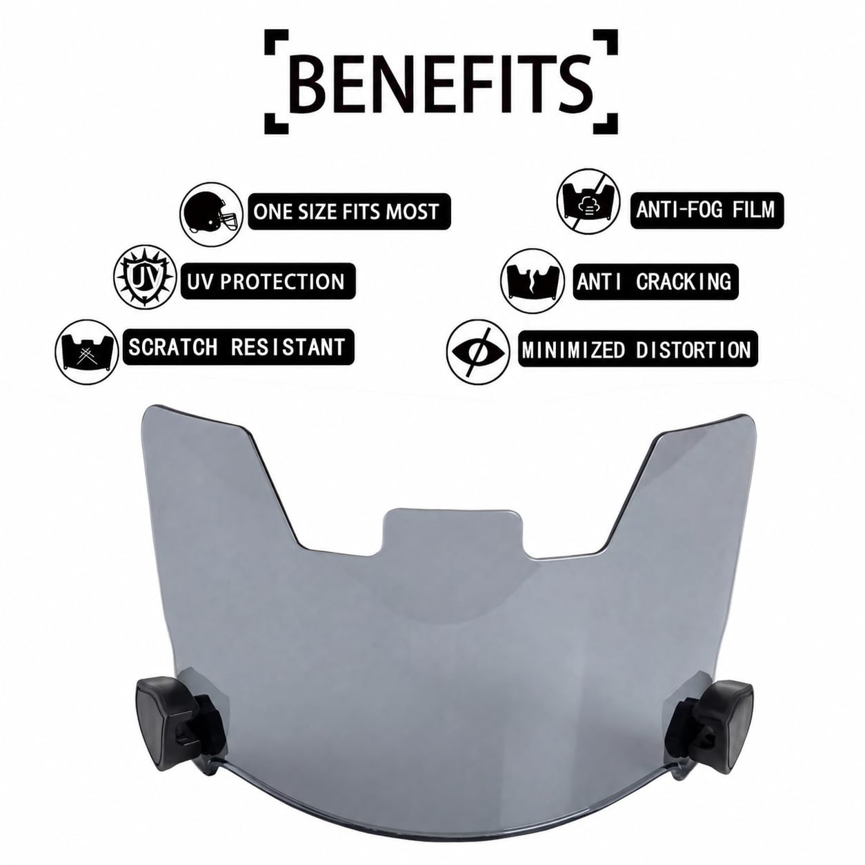B BASKCLEAR visor installed on helmet demonstrating secure fit benefit
