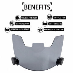 B BASKCLEAR visor installed on helmet demonstrating secure fit benefit