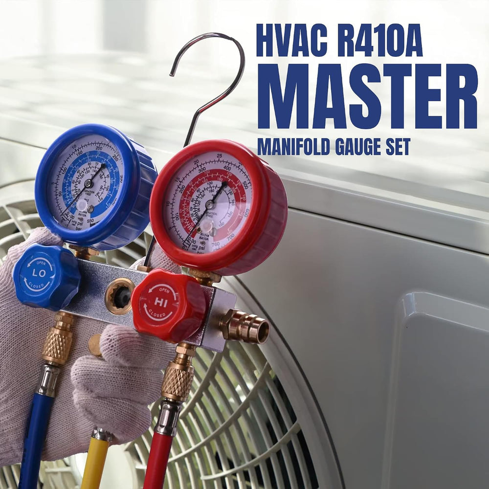 BACOENG adapters and included accessories for R410A and R32 connections