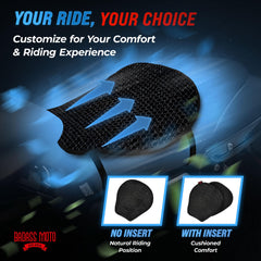 Badass Moto removable insert removed to show extra padding benefit
