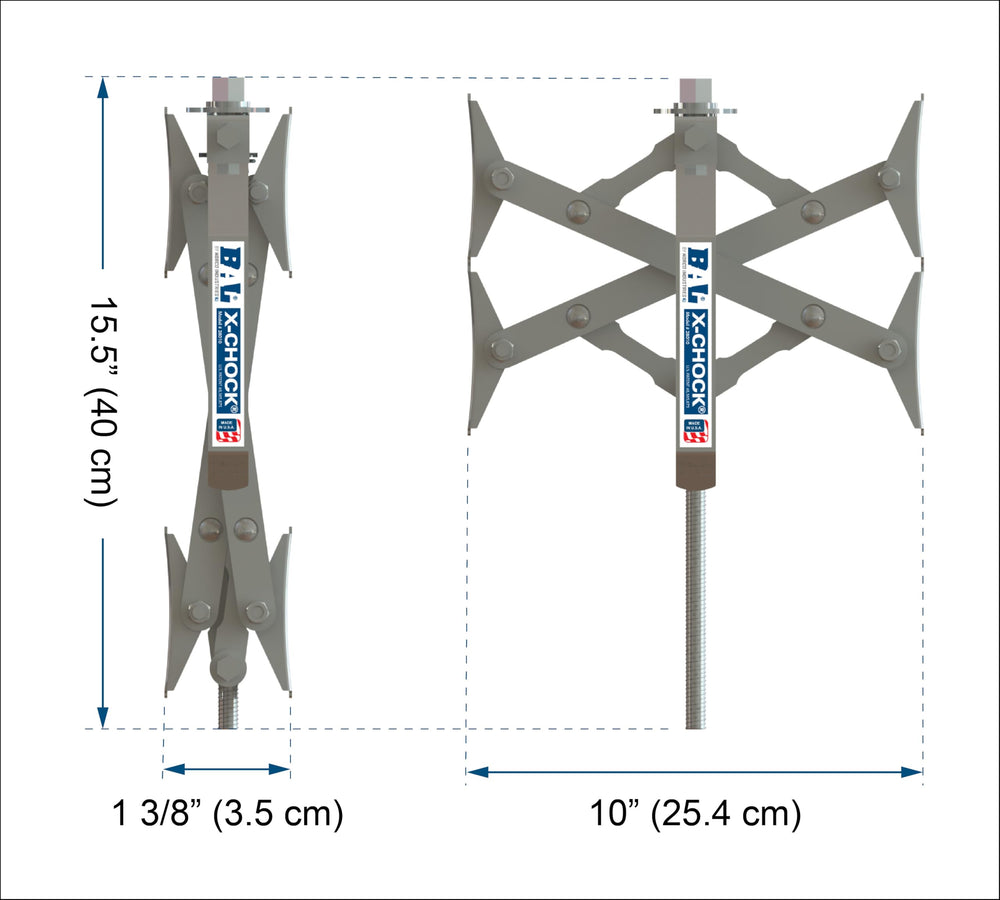 BAL X-Chock included 3/4-inch ratchet wrench detail offering fast setup
