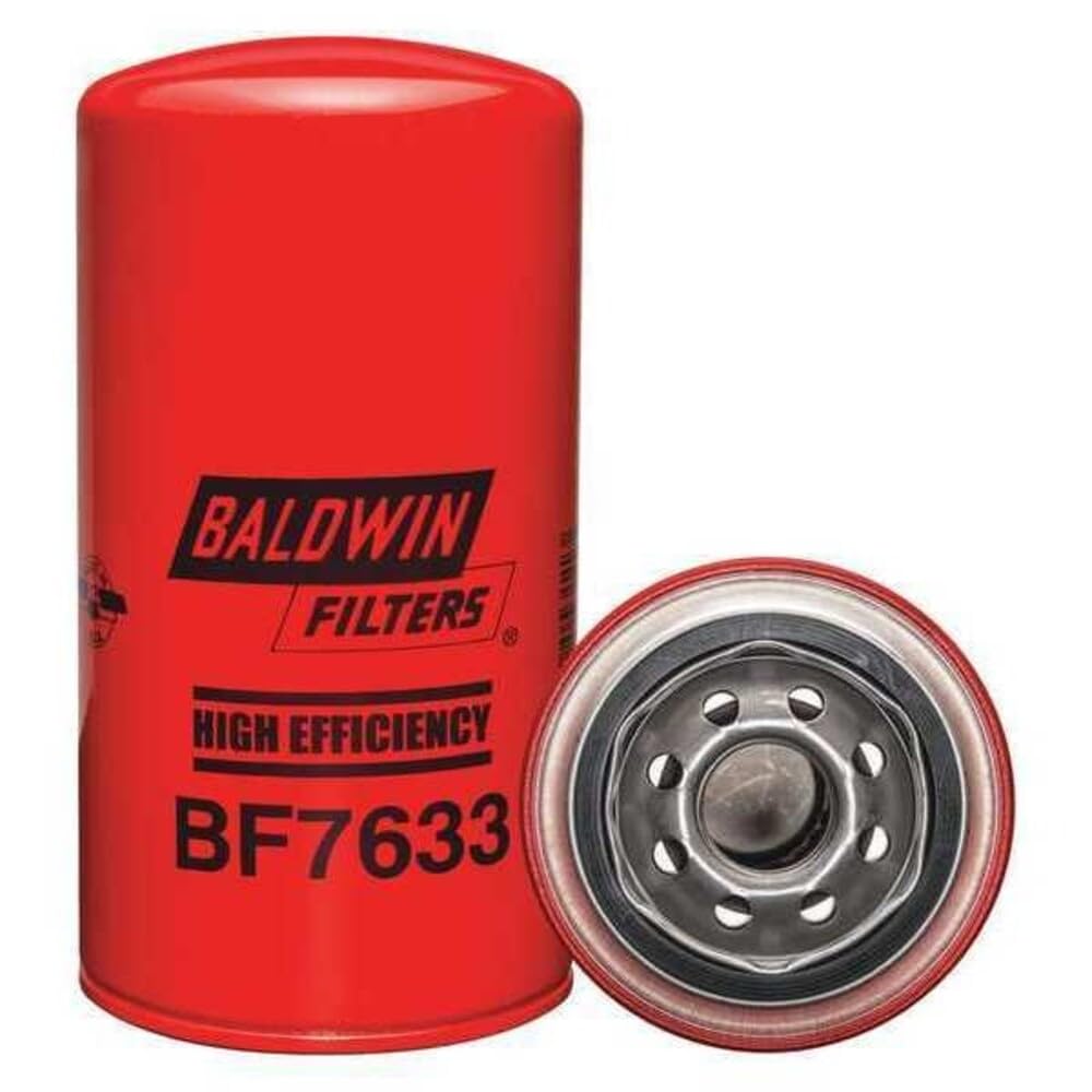 Baldwin BF7633 front view showing label and clear fitment information for reliable replacement