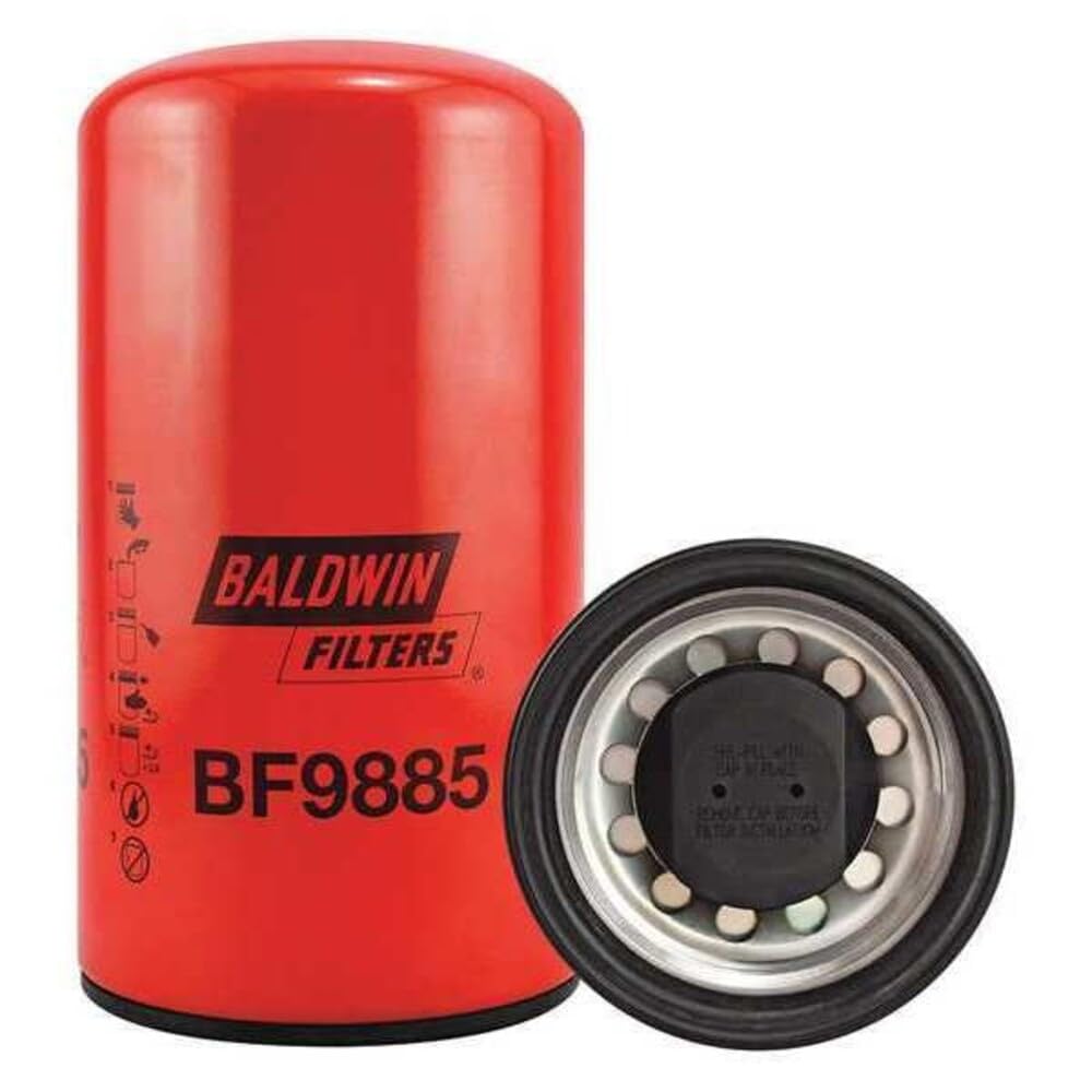 Baldwin BF9885 front view showing filter and gasket, ensuring proper seal