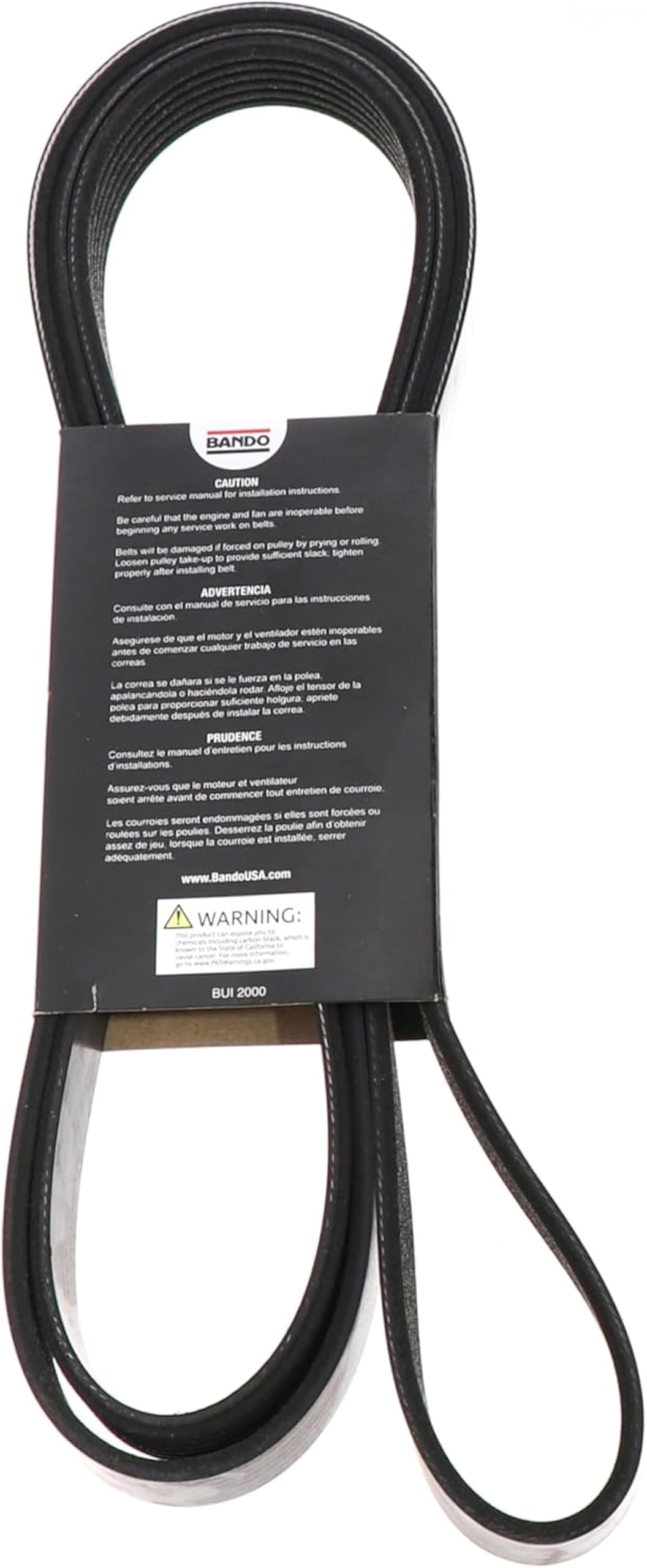 Bando USA close-up of rib profile highlighting precision-ground ribs for improved grip