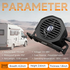 banhao mounted on truck rear in use proving audible warning on site