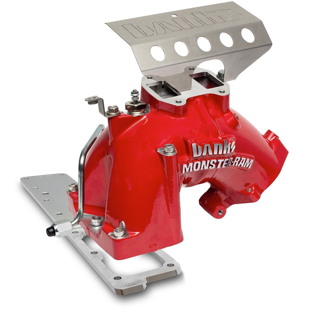 Banks Power Monster-Ram front assembly showing larger intake and improved flow benefit