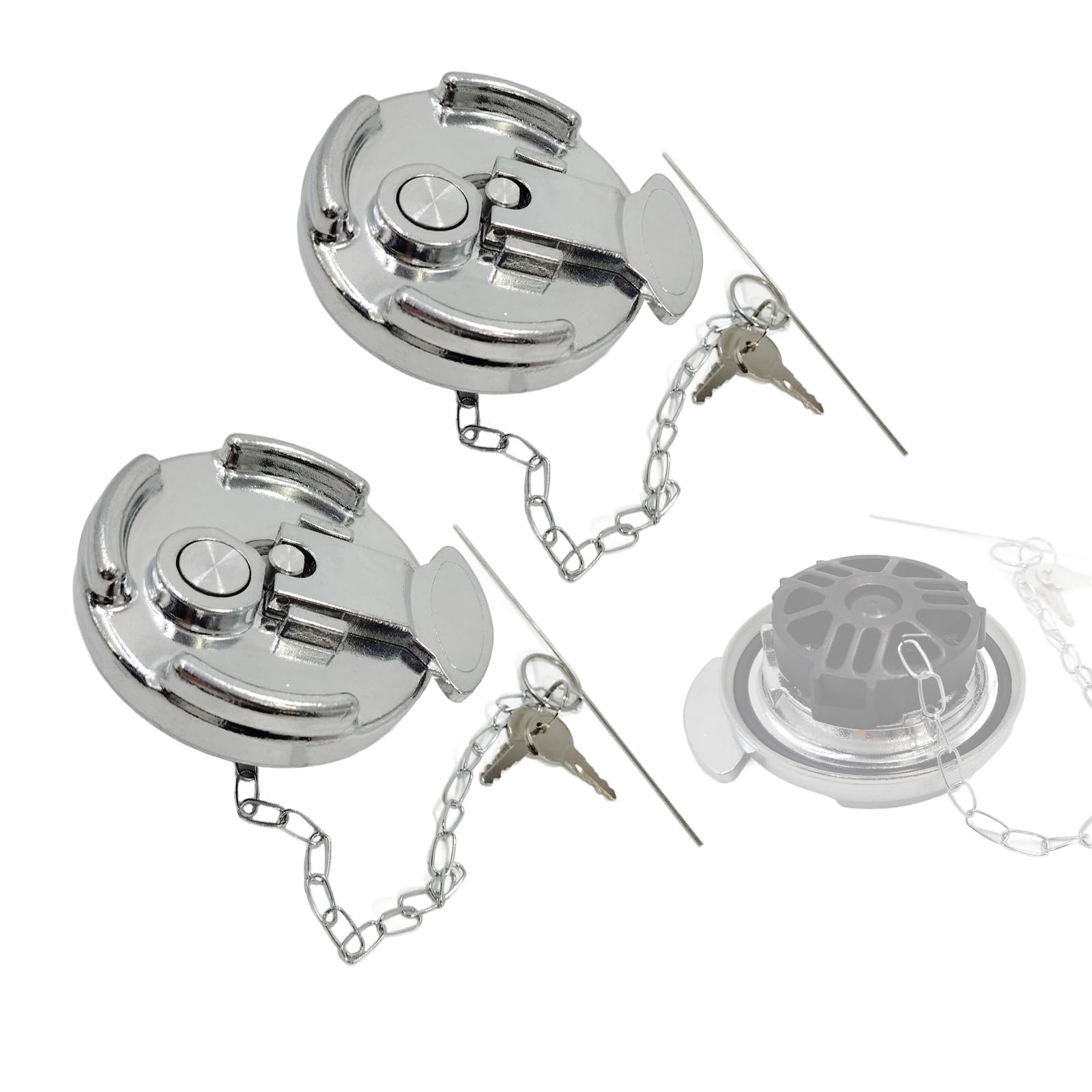 bansdans front view cap pair showing sturdy aluminum construction and secure sealing