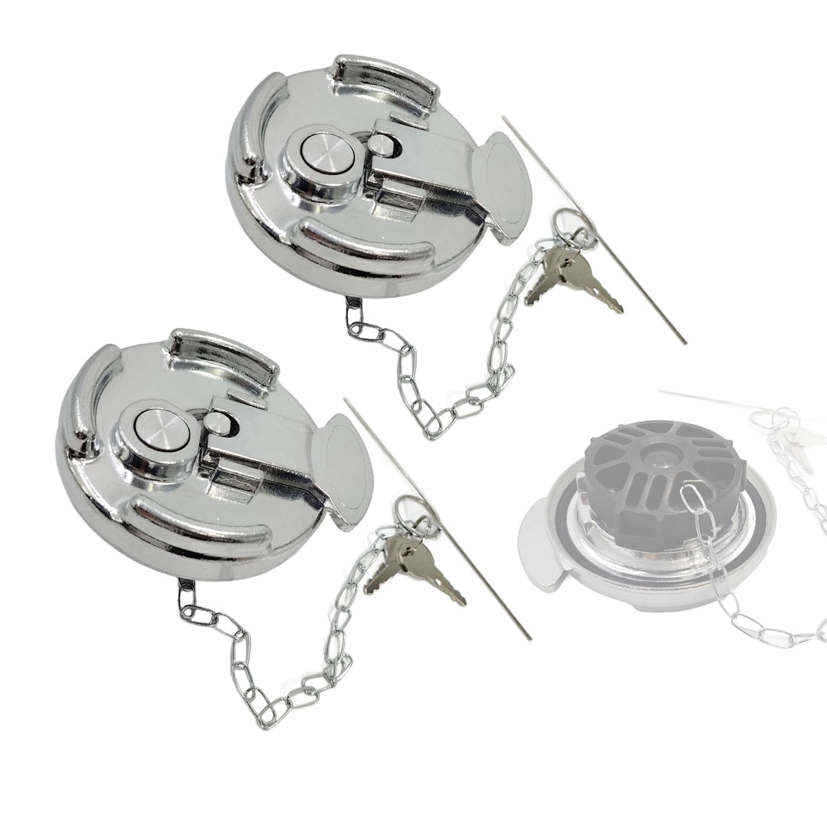 bansdans front view cap pair showing sturdy aluminum construction and secure sealing