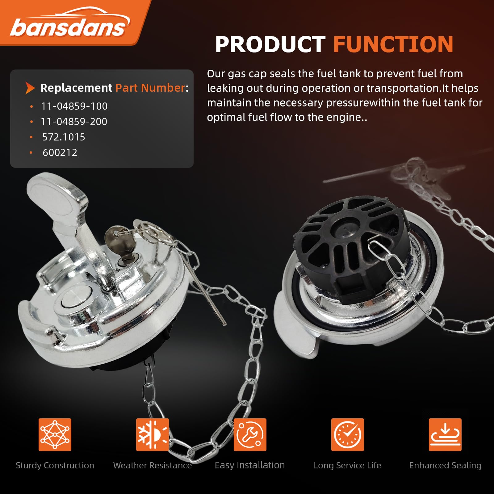 bansdans seal and chain components with included keys for complete installation convenience